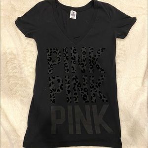 PINK cheetah print tee size S